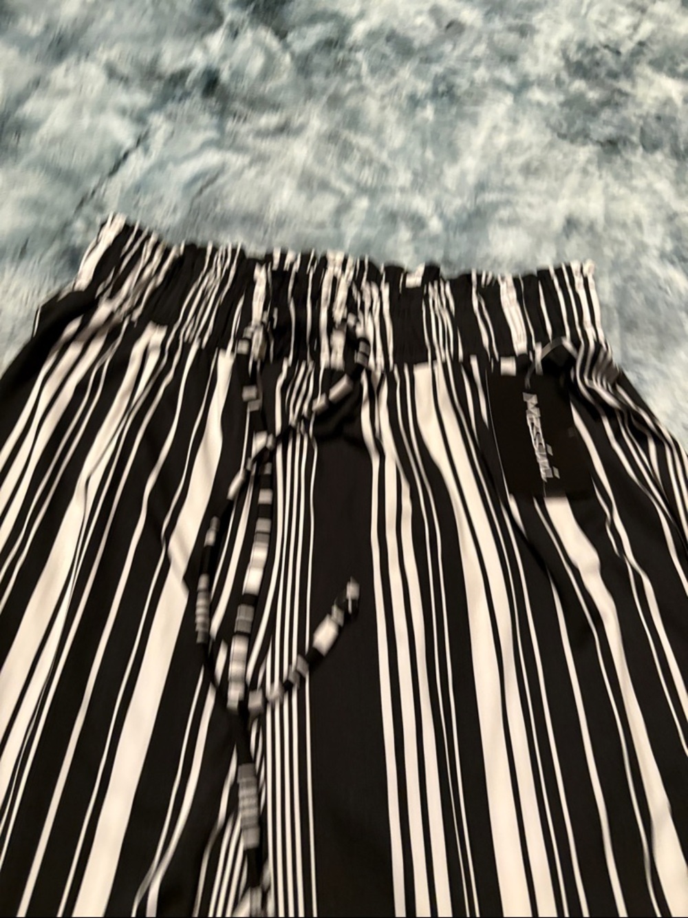 Striped Straight-Leg Women's Pants - Black & White - Picture 4 of 6